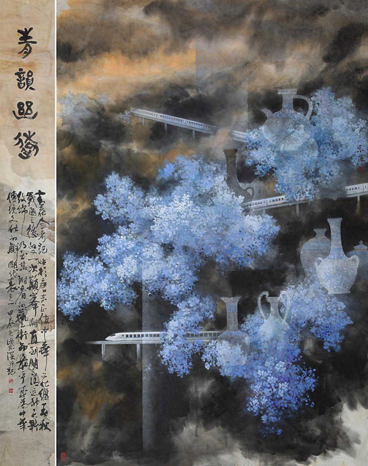 紫溪画作绚丽如诗，山涧花开泼墨成韵，艺术之美醉人心扉