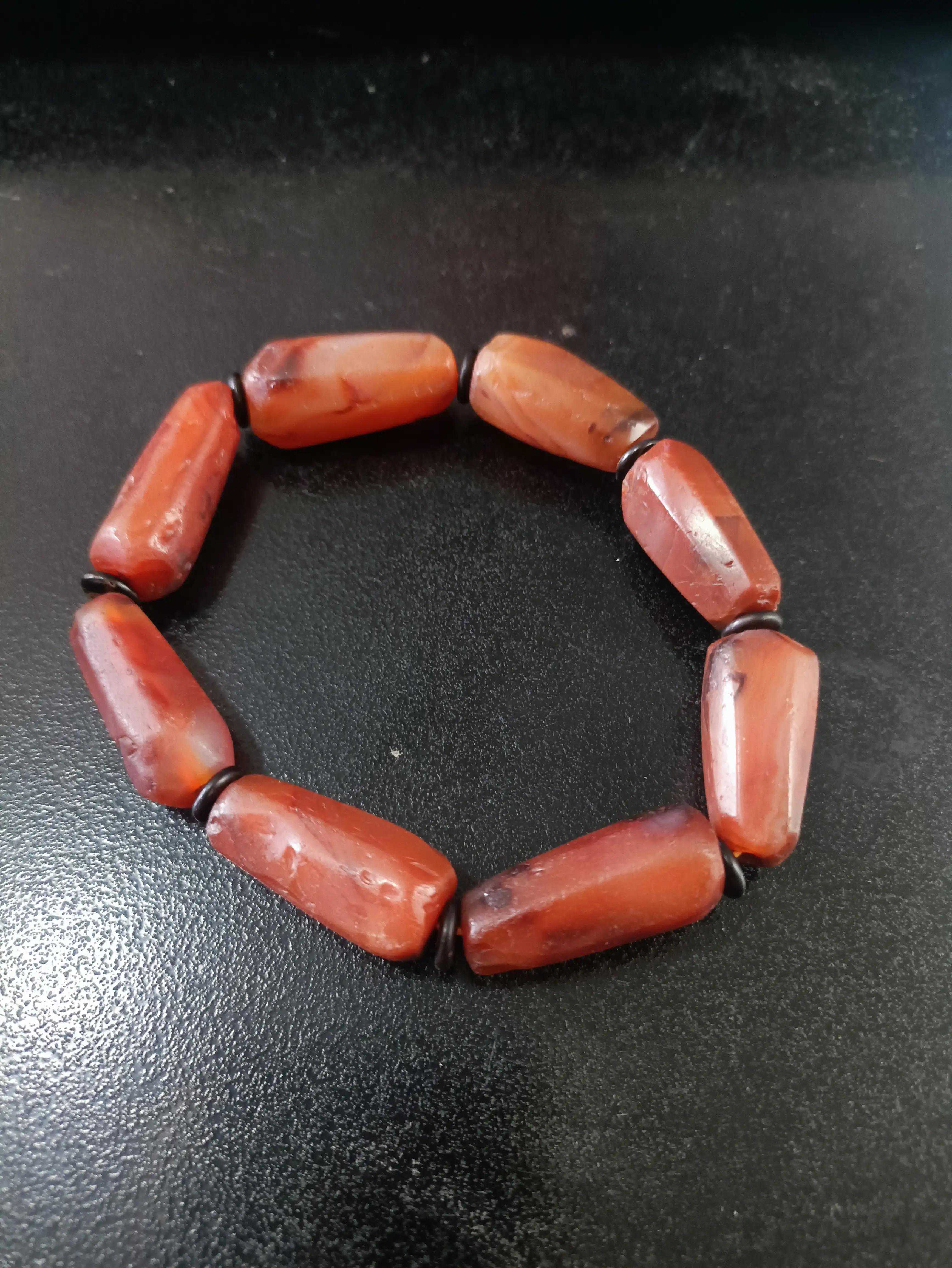 千年老红玛瑙管珠