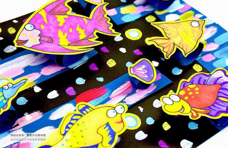 创意儿童画教程｜成群结队的鱼儿