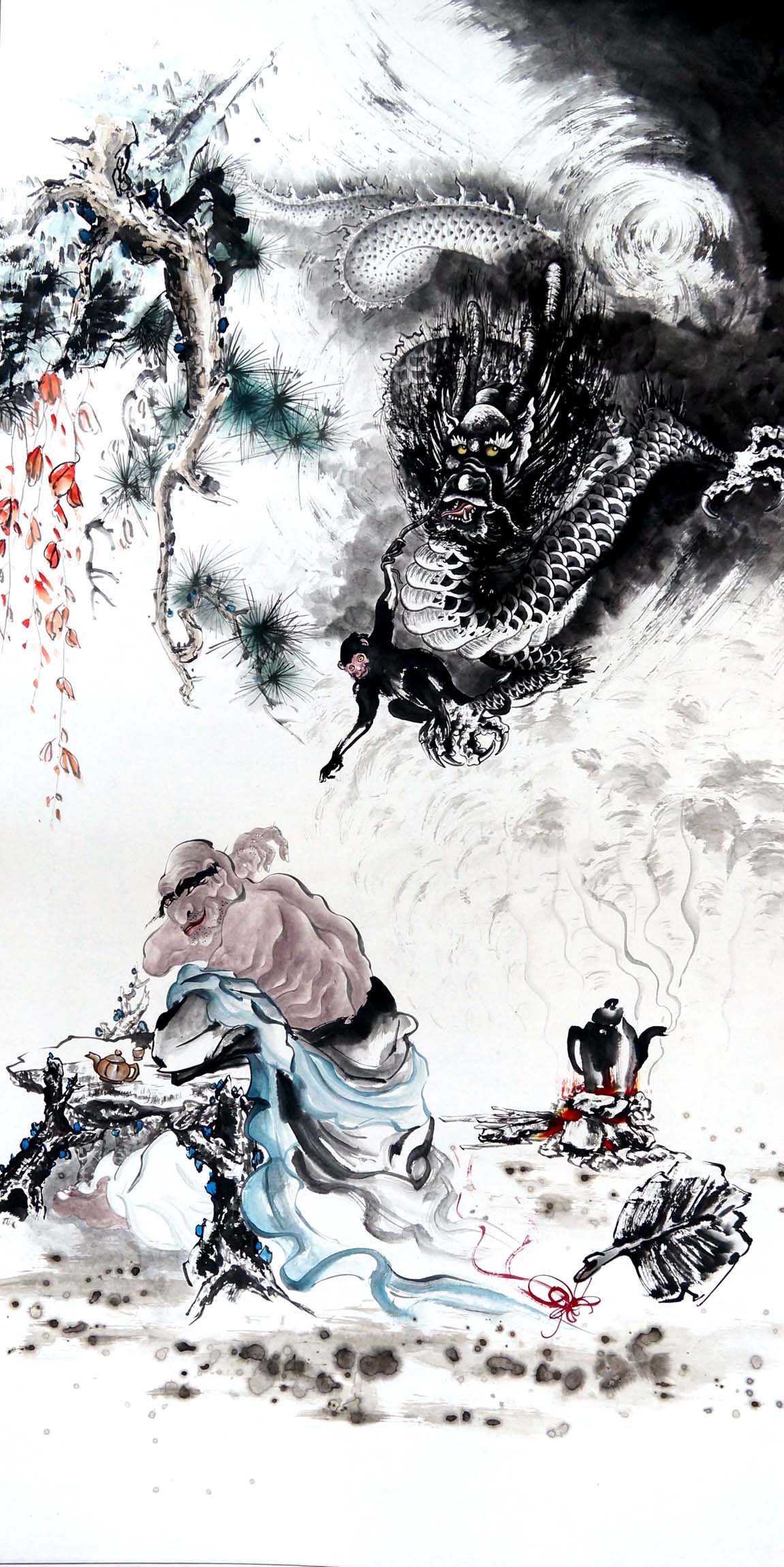 蝉噪林逾静，鸟鸣山更幽。画中的静幽之美