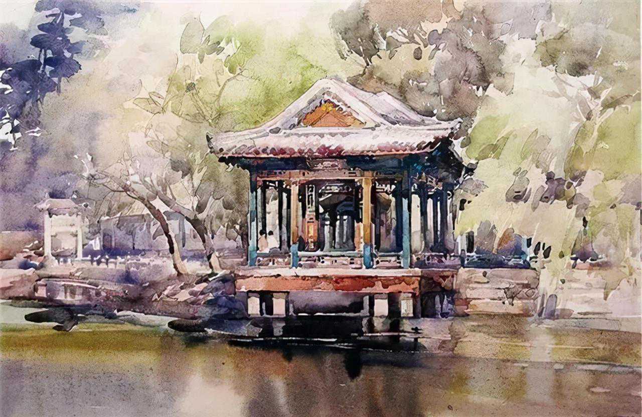 清华“才女”画家华宜玉：笔下古建筑国风十足（赏析）