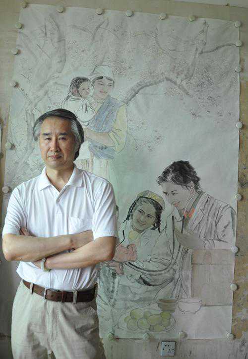 刘曦林说:任继民的人物画甜美俊俏灵动清新很有味道 刘曦林说:任继民的人物画甜美俊俏灵动清新很有味道