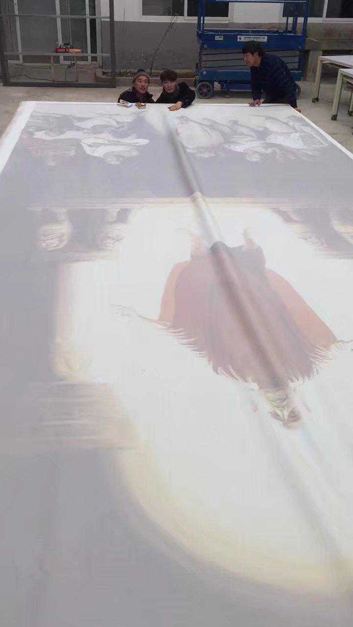 施本铭创作团队重画《世界佛教传法图》工作记录