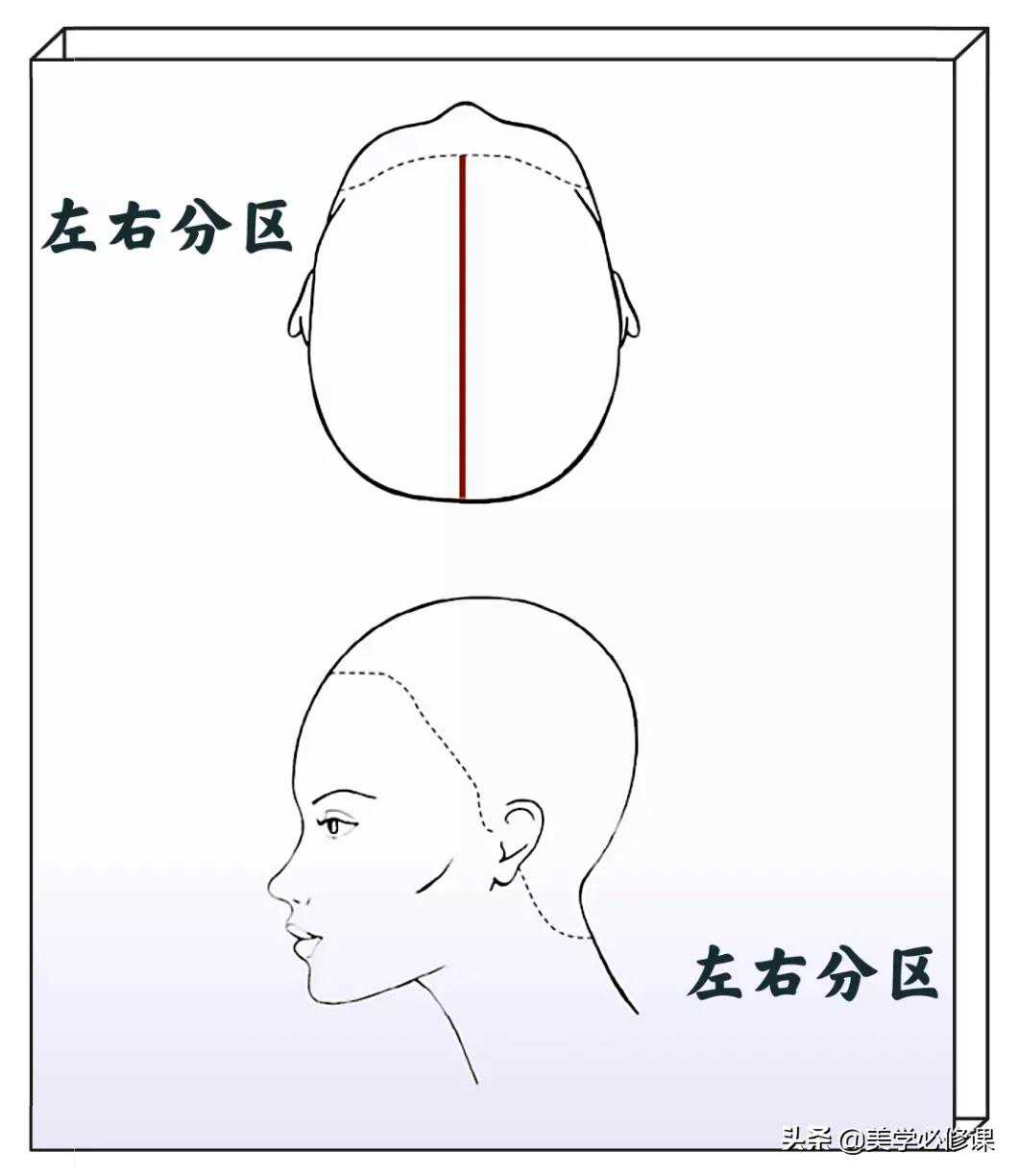 美发师剪烫染分区必修课，十种常用分区详细结构图，值得收藏学习
